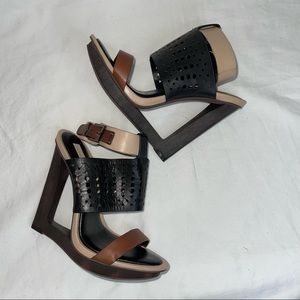BCBGMaxAzria Cutout Ma-Meteur Three Tone Wedges